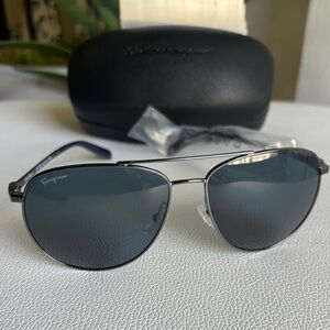 FERRAGAMO Blue Pilot Unisex Sunglasses 60-15-140